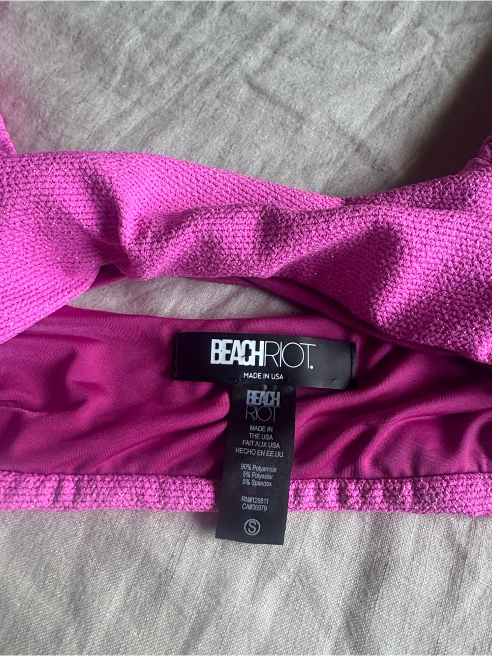 Beach Riot Vibrant Fuchsia Textured Bikini - Picture 3 of 4